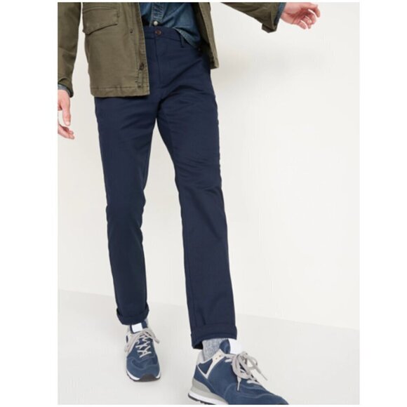Old Navy Ultimate Straight Built-In Flex Navy Blue Chino Pants Men's Size 54x30